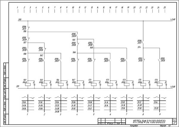 Електрична схема токарного верстата 1П756ДФ3 Електрична схема токарного верстата 1П756ДФ3